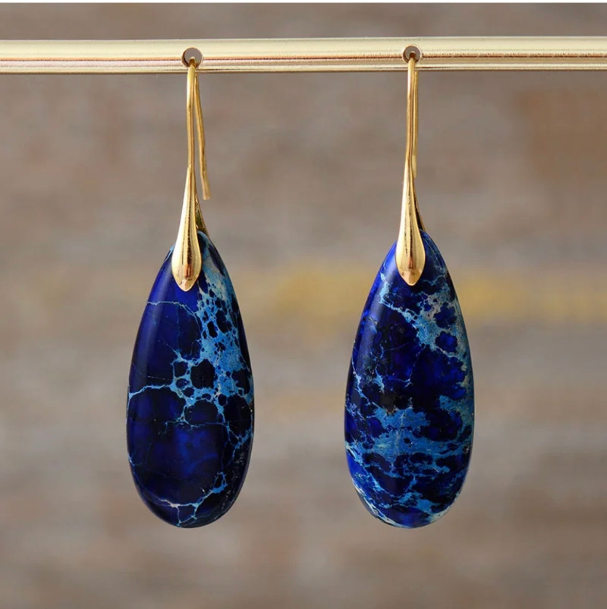 JANE DROP EARRINGS-BLUE